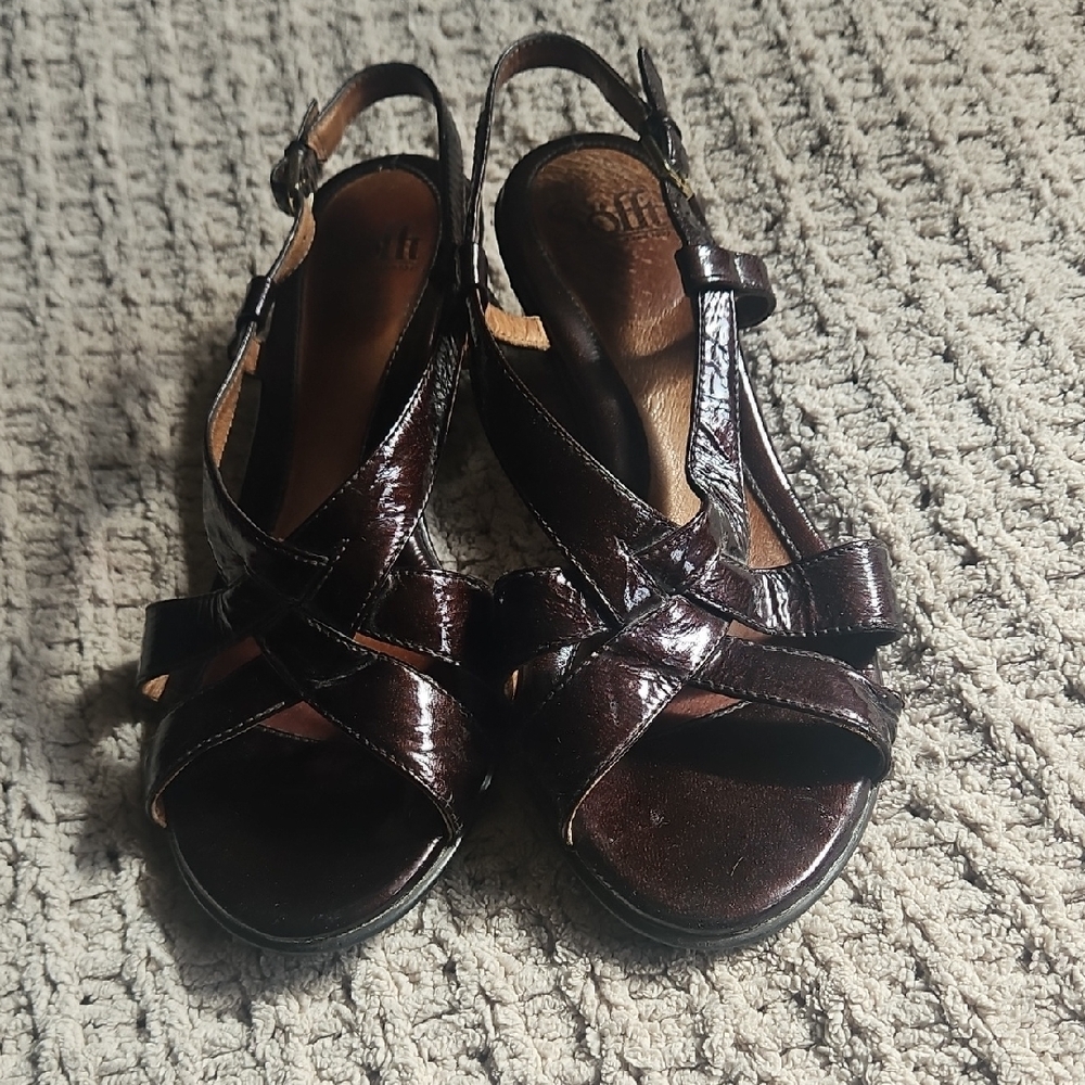 Sofft Dark Brown Leather Sandals